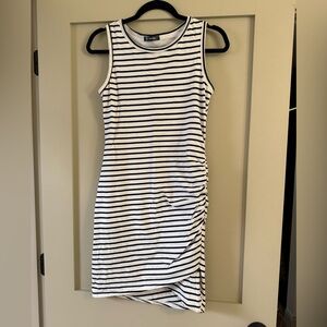 Amazon Navy and White Striped Mini Dress
